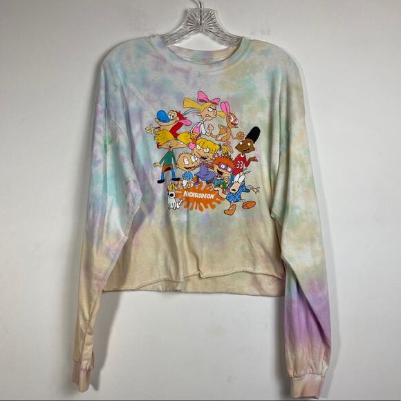 NICKELODEON TIE DYE CROP SWEATSHIRT SIZE XL - Picture 10 of 10